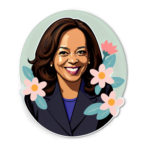 Kamala Harris en Fleurs : L'Autocollant Inspirant Qui Fait Bouger les Drapeaux !