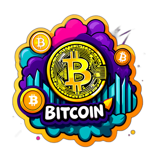 Illustration du mot 'Bitcoin' en style graffiti