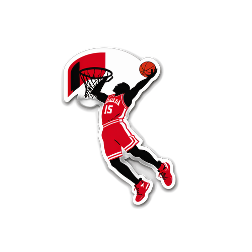 Nebraska Basketball Slam Dunk Sticker