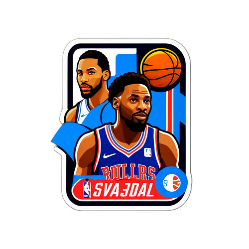 NBA 球隊標誌與明星球員插圖貼紙系列