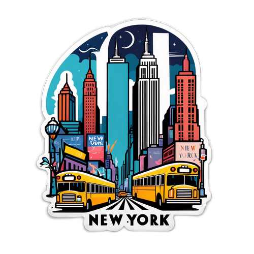 Design d'un autocollant sur le thème de New York