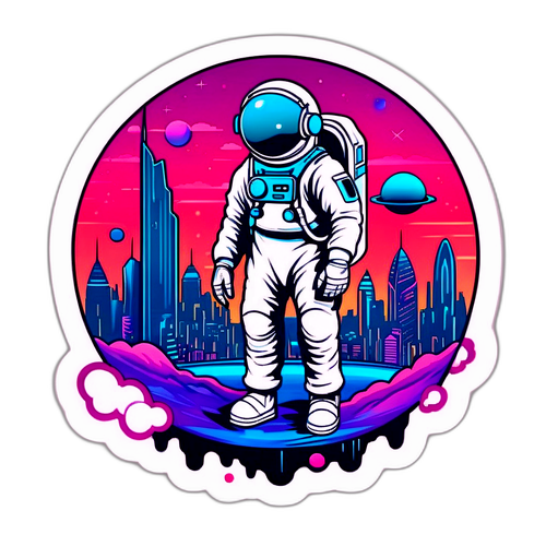 Surrealny astronauta na tajemniczej planecie