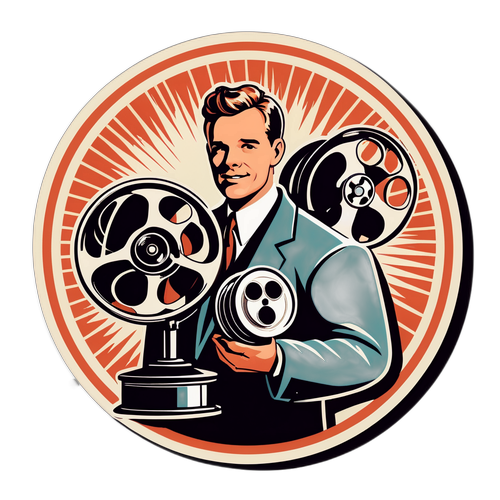 Retro design av Lars Harnes med filmrull elementer