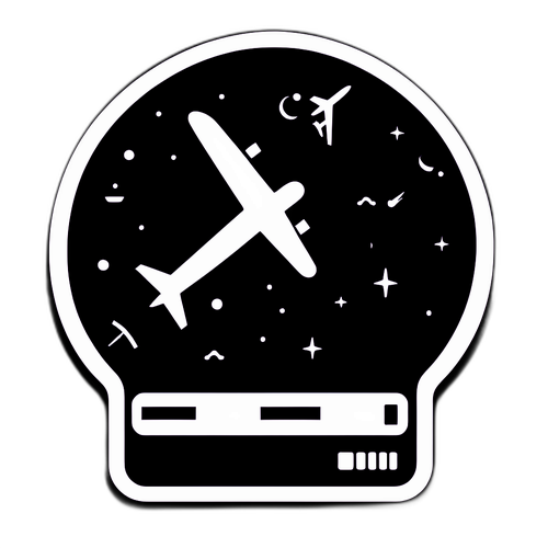 हवा में उड़ान की स्थिति का स्टिकर
