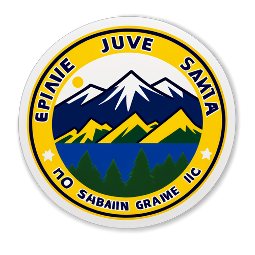 Design di un adesivo con il logo della Juve Stabia e uno sfondo montano