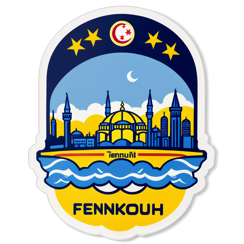 İstanbul'un İkonik Silueti Fenerbahçe Renkleriyle: Şampiyonluk Maçına Davet Eden Sticker! 