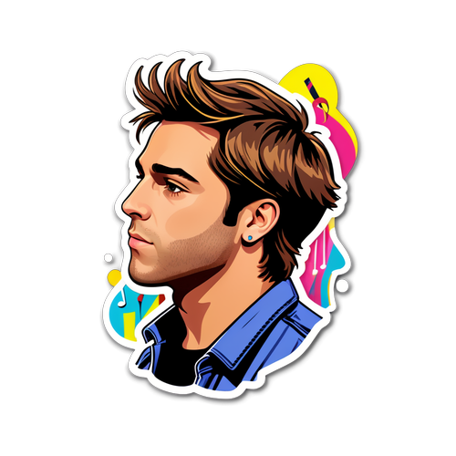 Upplev Musikmagin: Färgstark Klistermärke av Benjamin Ingrosso som Stärker Din Stil!