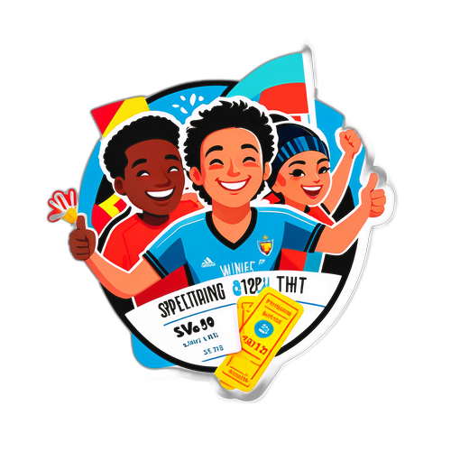 Šťastný vítěz Sportka oslavující s přáteli