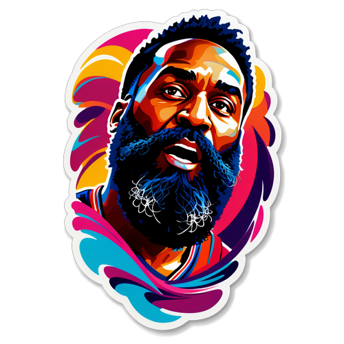 Abstract Art Sticker of James Harden