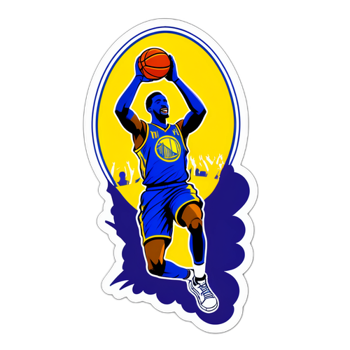 מדבקת שחקן כדורסל תופס כדור