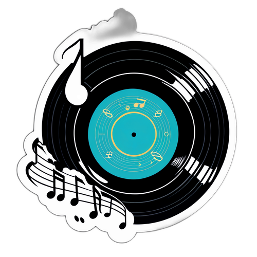Vintage Vinyl Record na Sticker