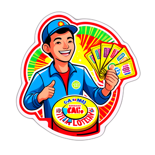 Sticker về xổ số Ca Mau với người chơi hạnh phúc