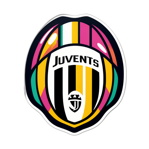 Стильный логотип Ювентуса в поп-арт стиле