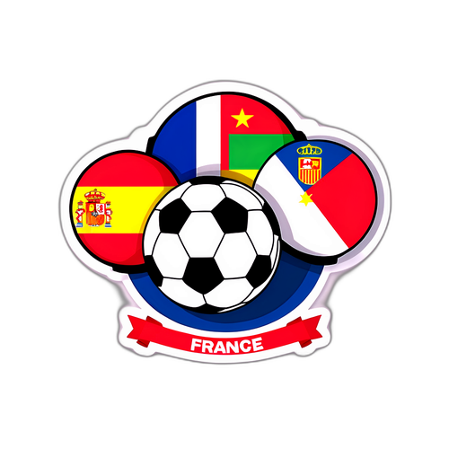 스페인과 프랑스 축구 경기 스티커 디자인