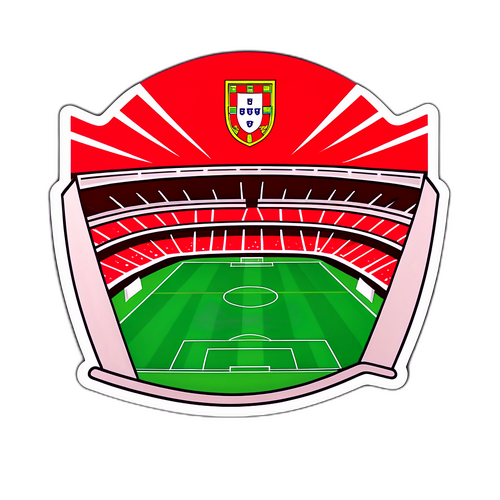 Ikonisk Portugisisk Stadion Klistermärke