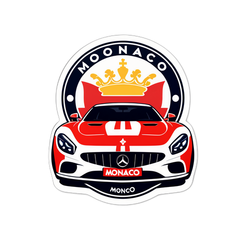 Sticker ya Monaco yenye Gari la Luksi