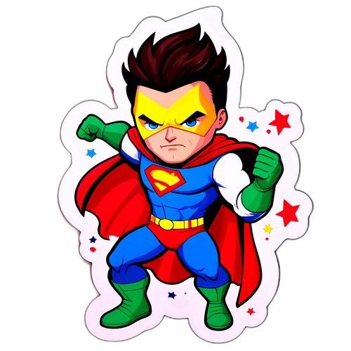 Стильна наліпка з Денисом Килимником у ролі супергероя