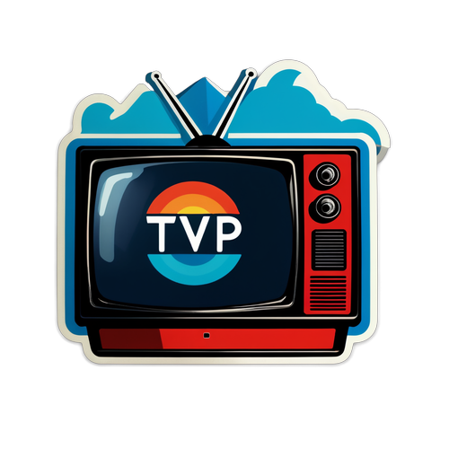 Nostalgiczny sticker z logo TVP