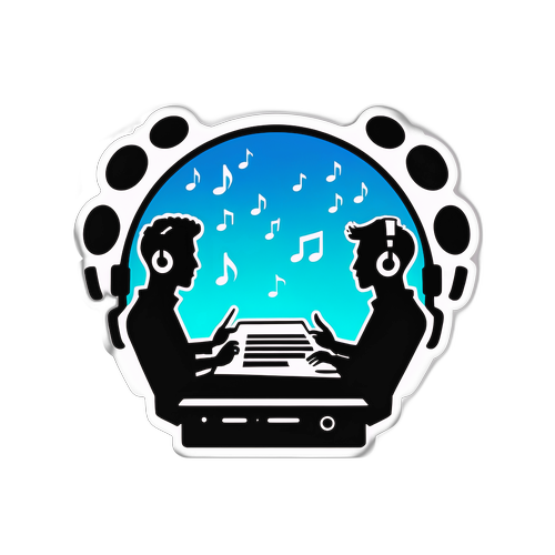 Nálepka spojující prvky fotbalu a podcastování