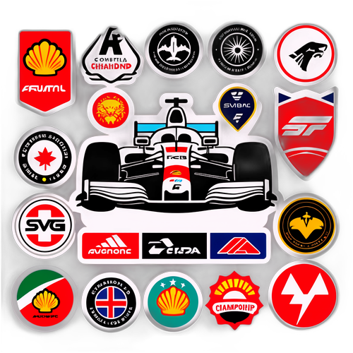Sticker Formula 1 cu Mașini de Curse și Echipe