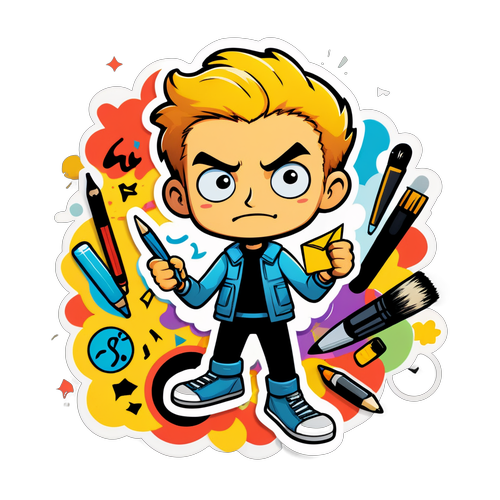 Taliso Engel Sticker im kreativen Comic-Stil