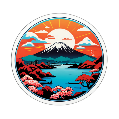 広島の美しい景色を描いたアートステッカー