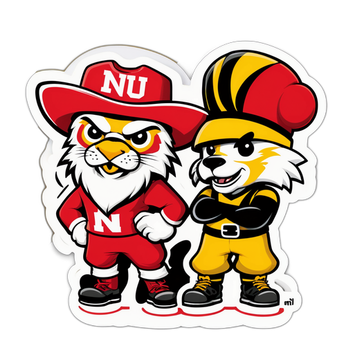 Nebraska vs Iowa Rivalry Showdown Sticker