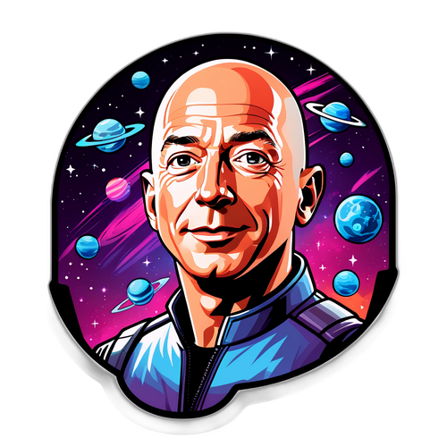 Fremtidig intergalaktisk sticker af Jeff Bezos