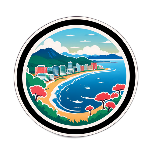 Ulsan Şehri Kıyı Manzaraları Stickerı