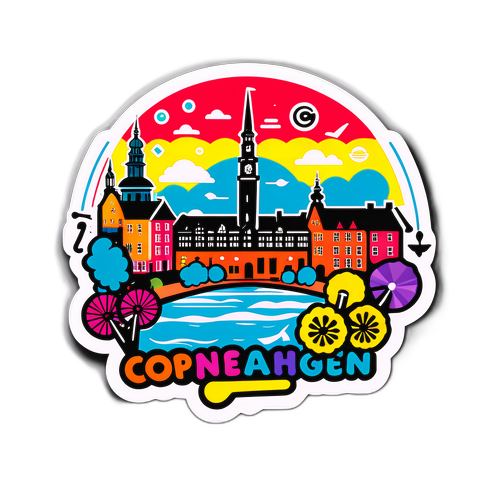 Stiker Berwarna-warni Copenhagen