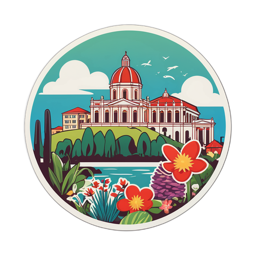 Sticker di San Carlo con Flora e Fauna Locale