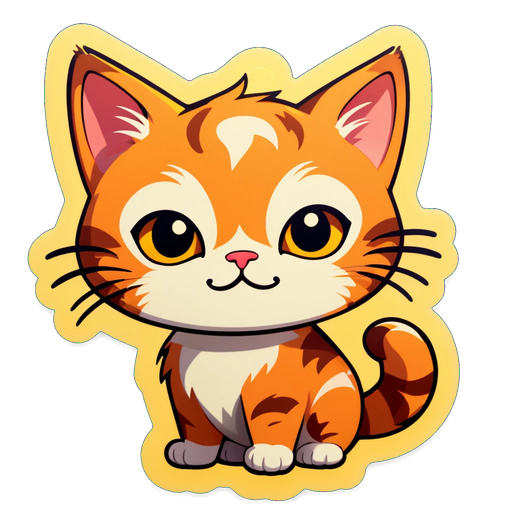 Irresistibly Cute! The Adorable Orange Tabby Cat Sticker That Will Melt Your Heart!