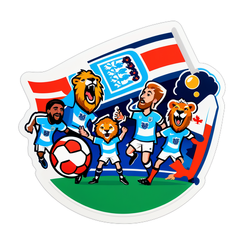 Gemuruh Perlawanan: Sticker Luar Biasa yang Meraikan Kegemilangan Bola Sepak England!