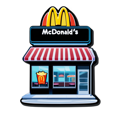 Schwarze Fassade eines typischen amerikanischen Diners mit großen, bunten McDonald's-Schild