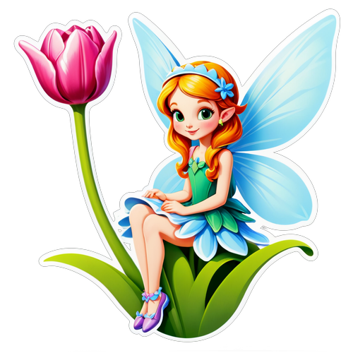 Unlock the Magic: Meet the Enchanting Fairy on a Blooming Tulip!