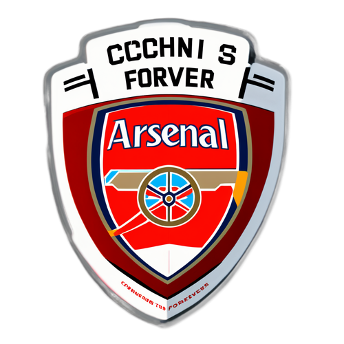 Pegatina del Arsenal con el lema 'Gunners Forever'