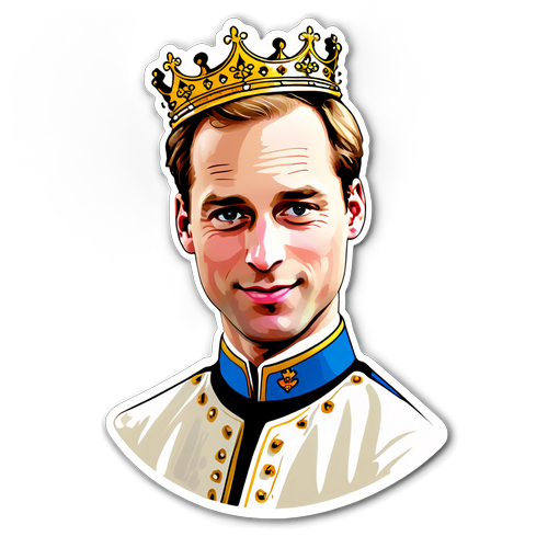 Oplev Prins Williams Royale Charme: Den Ultimative Sticker til Monarkiets Fans!