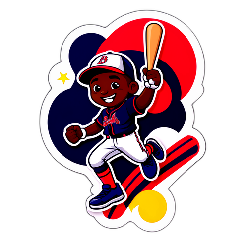 ブレーブスの勝利を祝うキャラクターのデザイン
