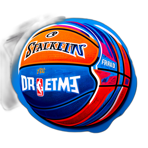 Abstract na Representasyon ng NBA News Headlines sa Isang Basketball