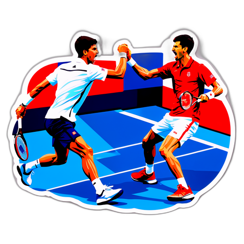 Carlos Alcaraz ve Novak Djokovic Maç Anı Sticker'ı