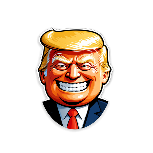 🤣 Can't Stop Laughing! Meet Trump's Hilarious Smile Sticker! 😂