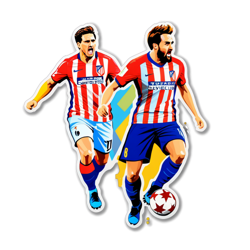 Real ve Atletico Madrid Maçı Sticker Tasarımı