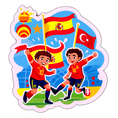 Fodboldkamp mellem Spanien og Tyrkiet