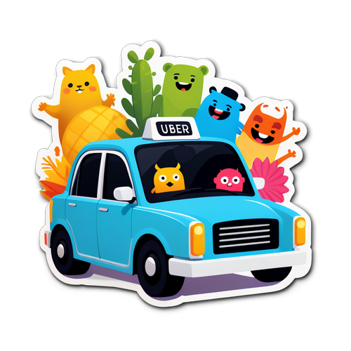 दिलचस्प Uber कार के लिए स्टिकर