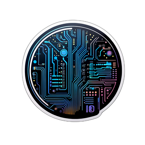 Teknologisk klistremerke med kretsmønstre
