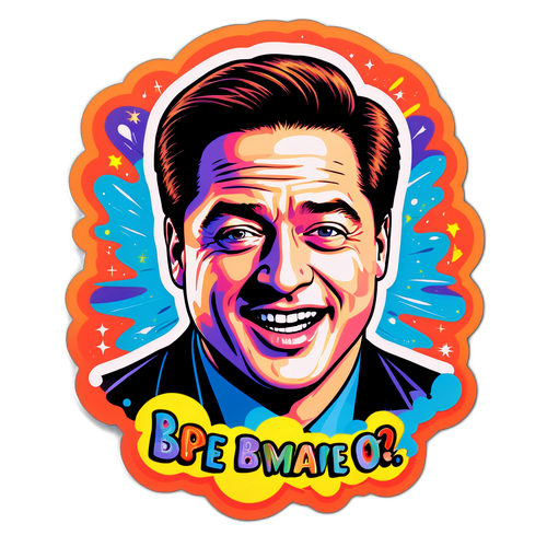 Sticker ng Mukha ni Brendan Fraser na may mga Sikat na Kasabihan
