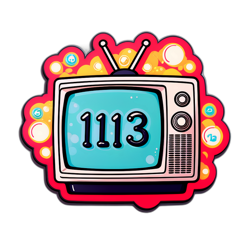 מדבקת טלוויזיה נוסטלגית