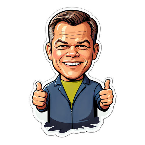 Sticker Caricaturale di Matt Damon