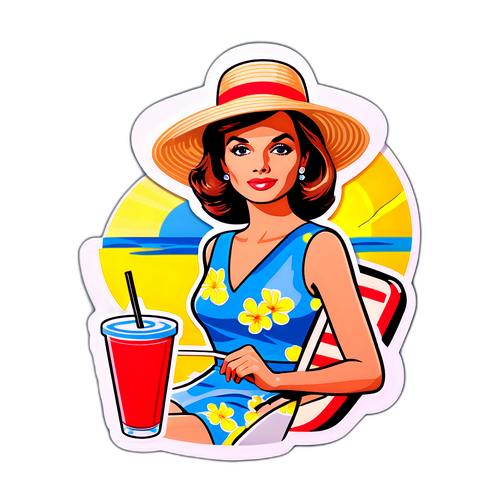 Autocollant d'été inspiré par Jackie Kennedy