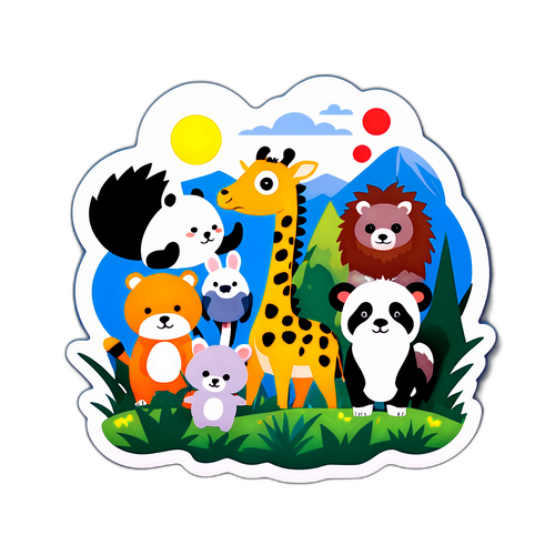 北のサファリ札幌の動物たちのかわいいイラスト